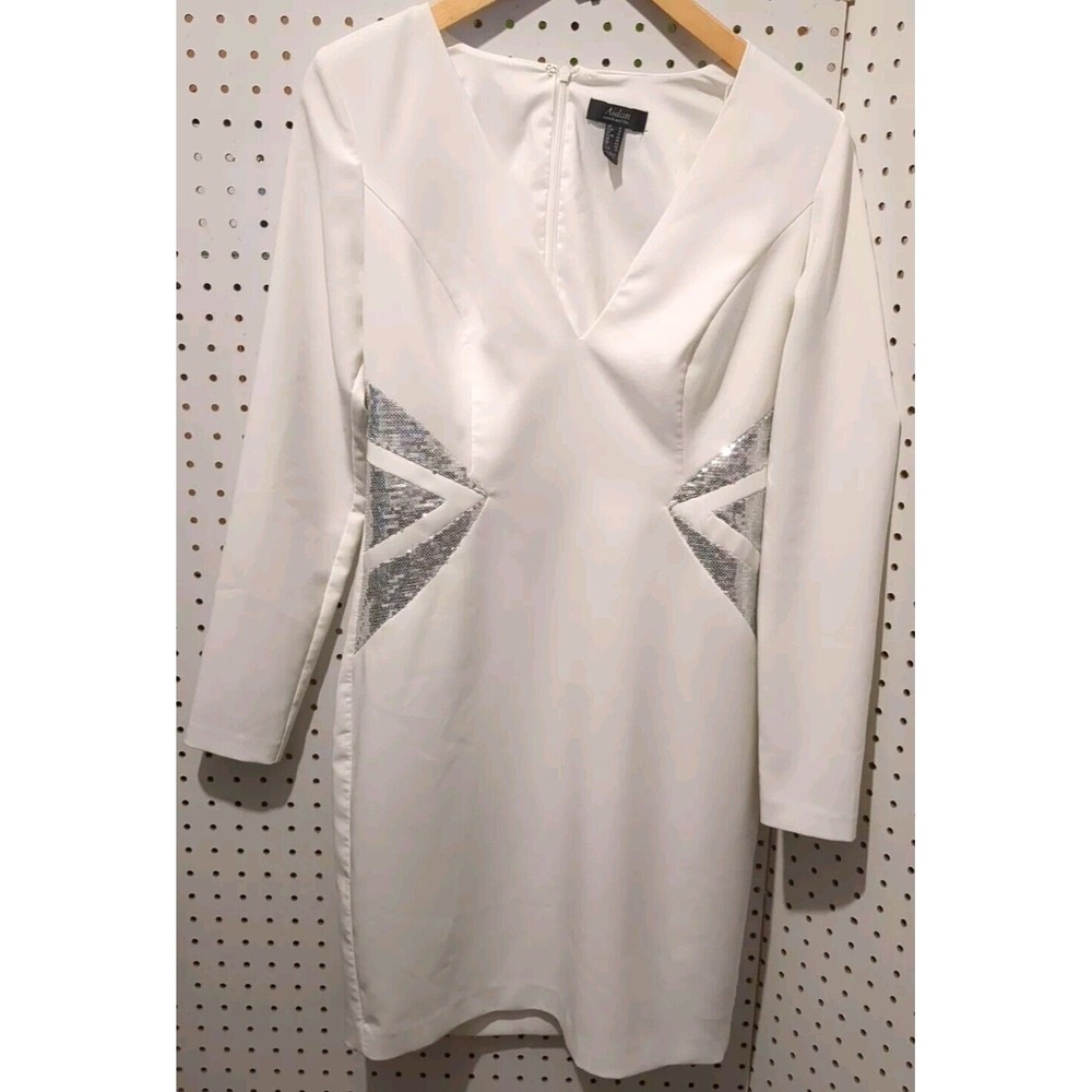 Aidan Mattox Ivory White Evening Party Dress Long Sleeve Size 6
